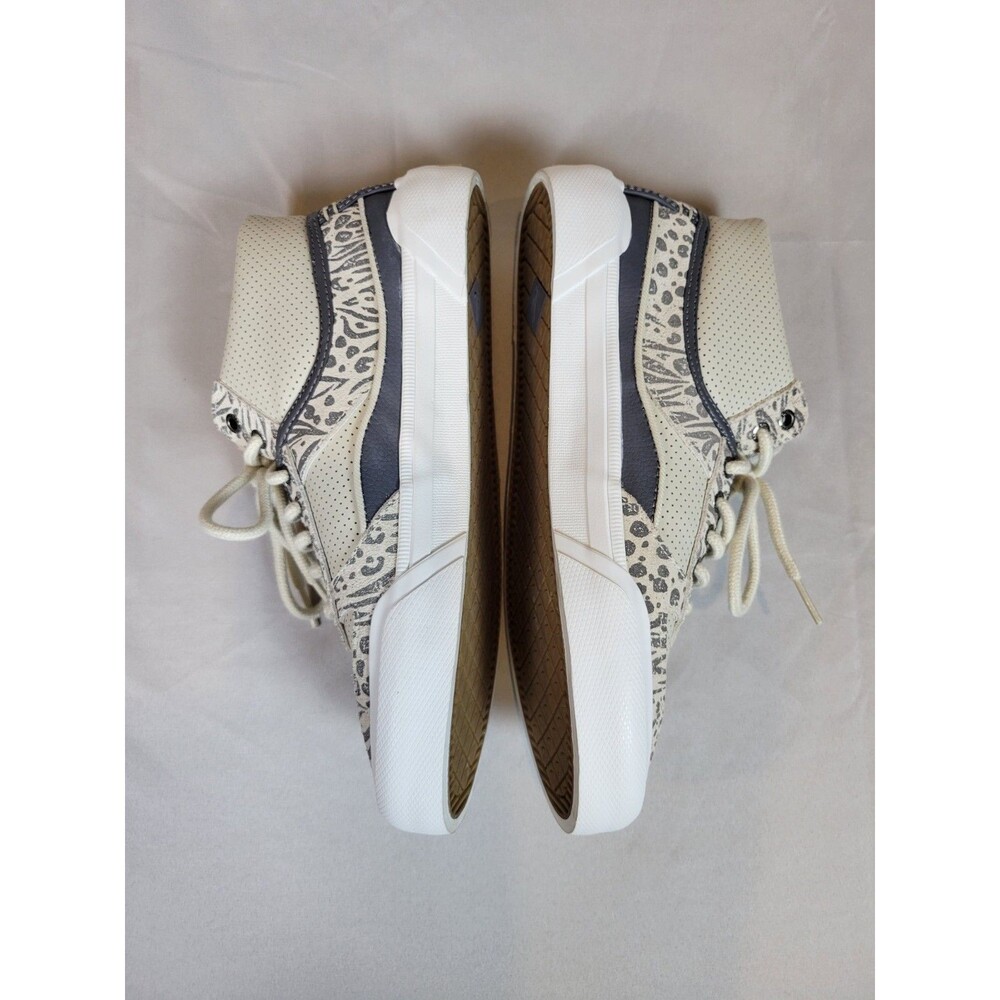 EUC Sperry Women's 8 Soletide Mid Seacycled Sneaker Beige Gray STS87848 Animal - Picture 3 of 8